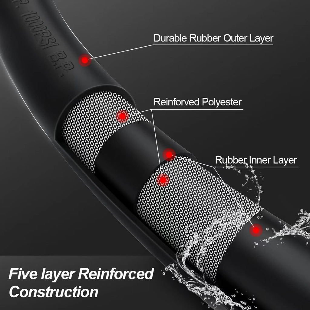 100FT x 3/4" Heavy Duty Rubber Garden Hose A8632