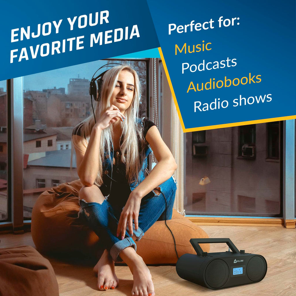 Portable CD Player Boombox with AM FM Radio and Bluetooth I656