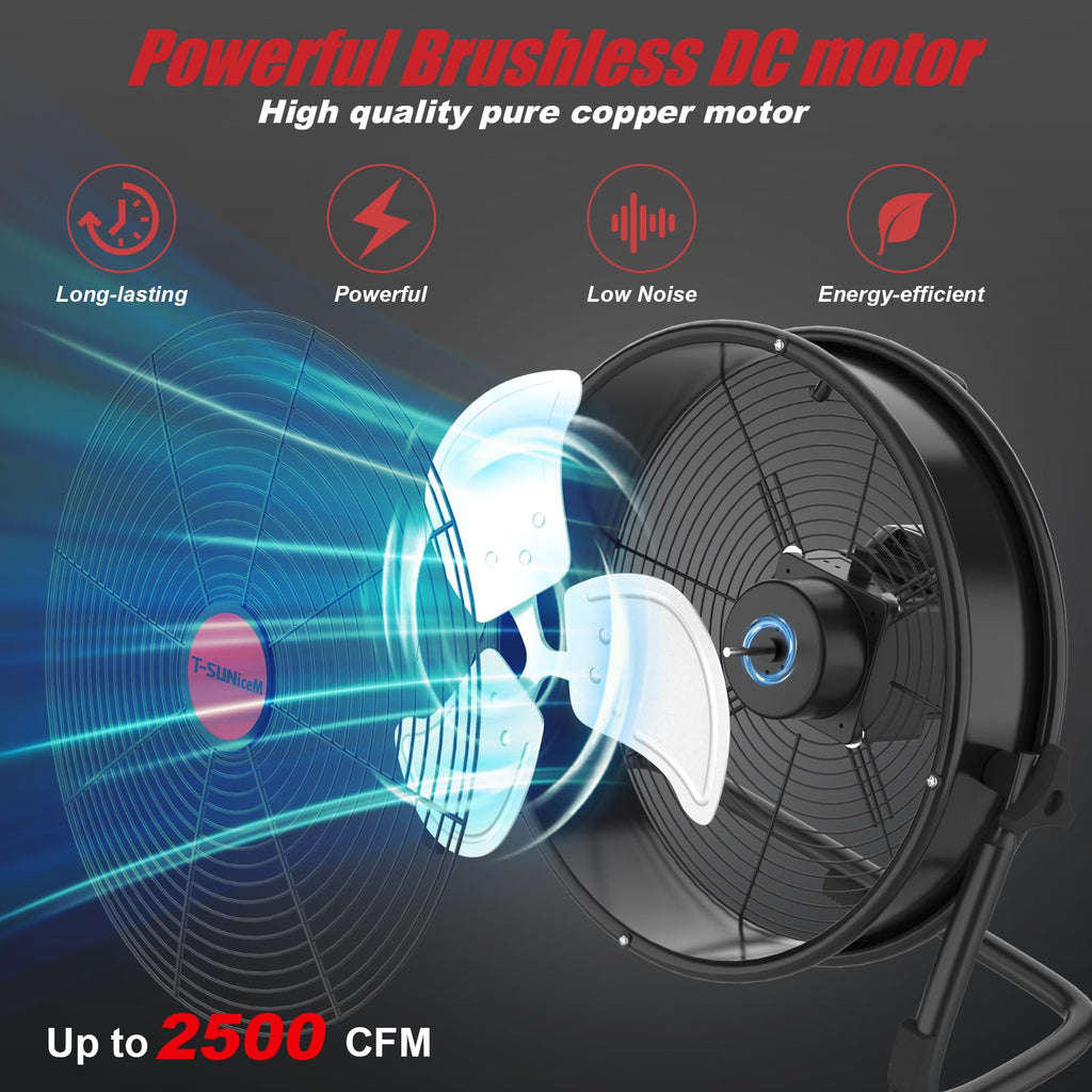 16" Battery Powered Cordless Floor Fan Z650350