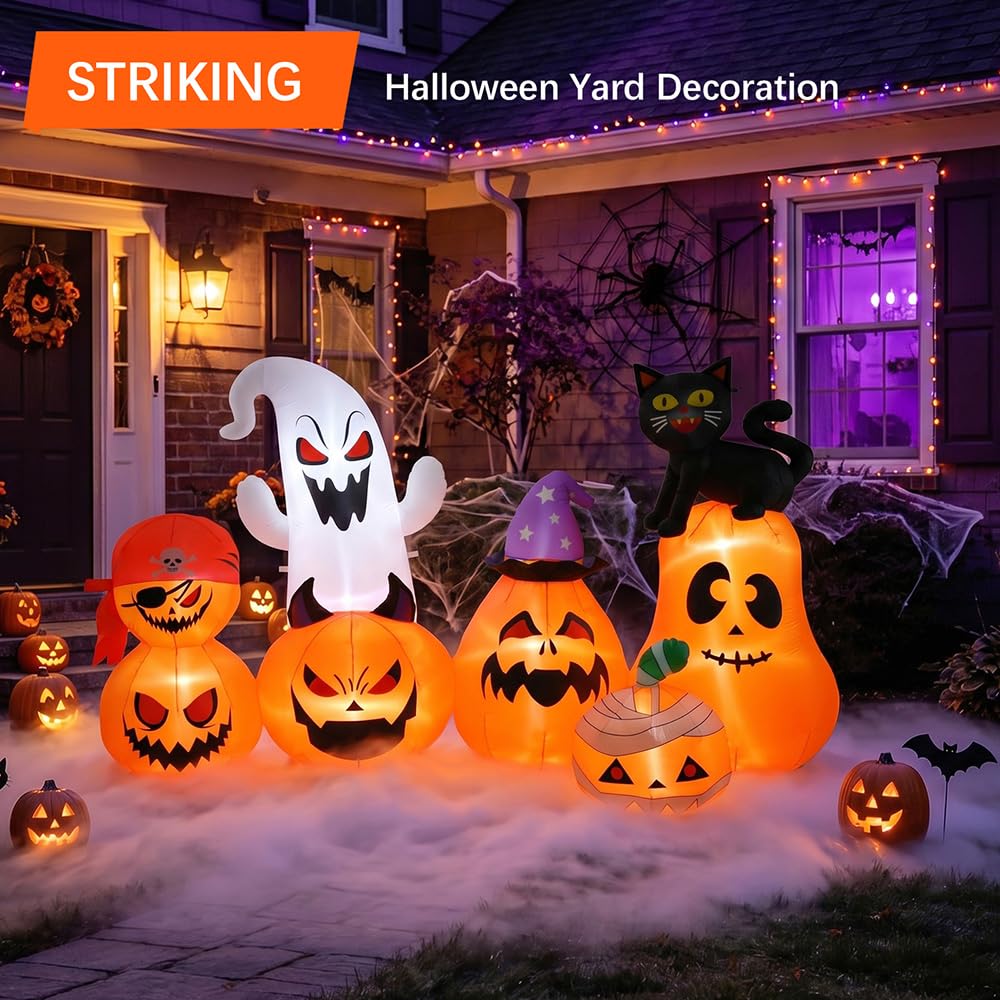 8 FT Inflatable Pumpkin Patch Yard Décor N97781