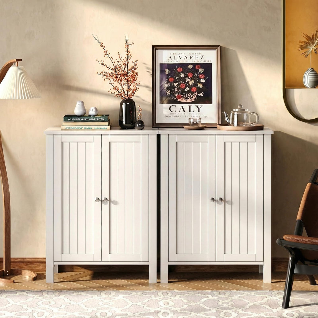 White Free Standing Bathroom Cabinet with Adjustable Shelf R627038