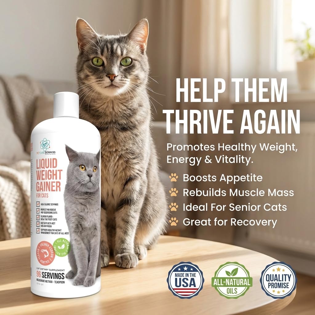 High Calorie Cat Weight Gainer Supplement Salmon Flavor 16oz J9854