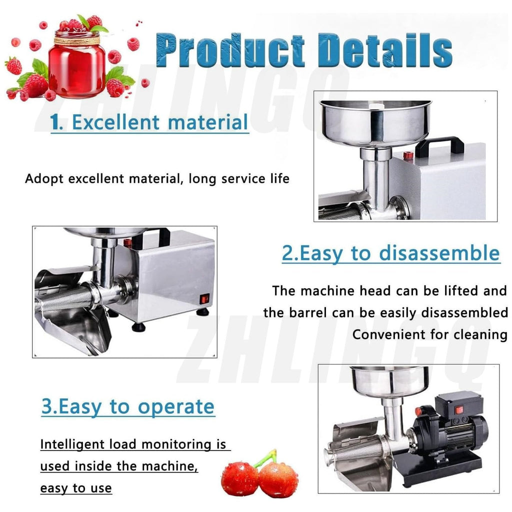 450W Electric Tomato Strainer with Funnel and Trough Y919764