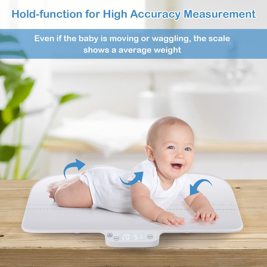Baby Scale with Digital LED Display, 4 Weighing Modes, Curved Tray I65290