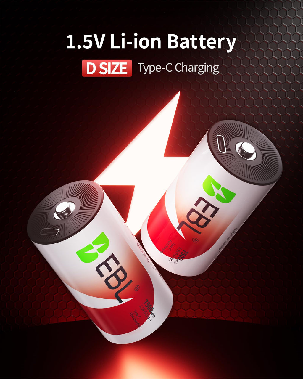 Rechargeable D Batteries 4 Pack Q980