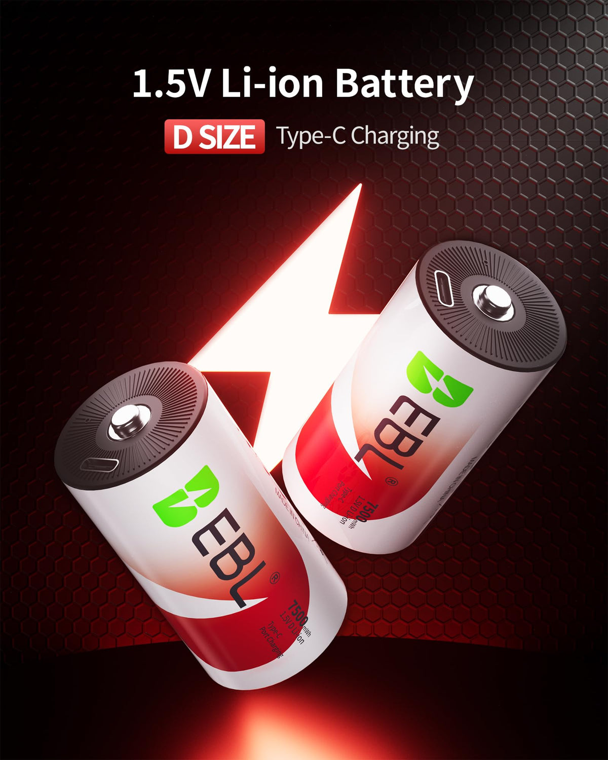 Rechargeable D Batteries 4 Pack Q980