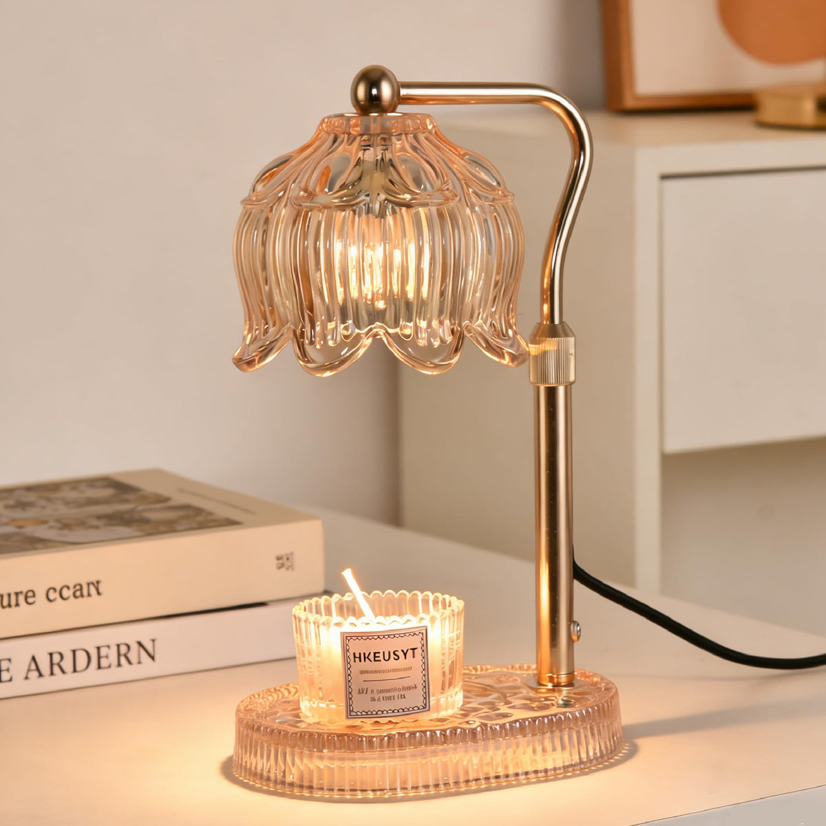 Amber Dimmable Height Adjustable Candle Warmer Lamp A45813