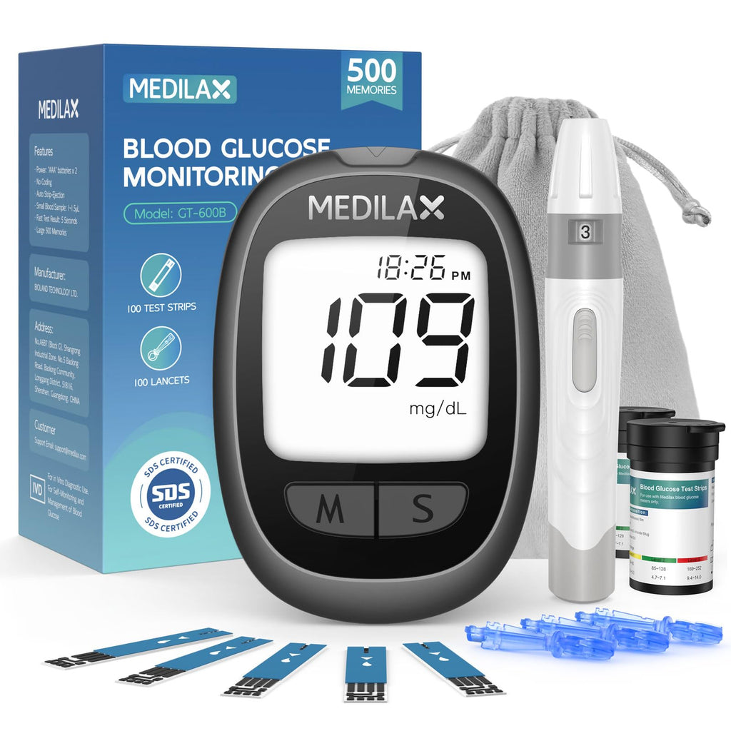 Blood Glucose Monitor Kit with 100 Strips V1194
