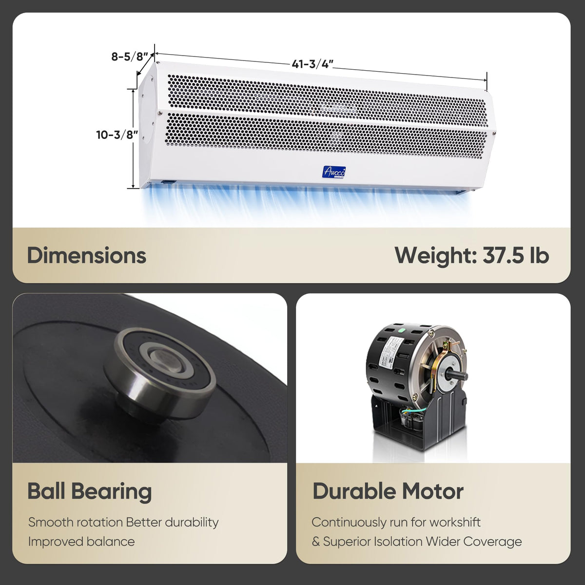 42" 2 Speeds 1350CFM Indoor Air Curtain I566152