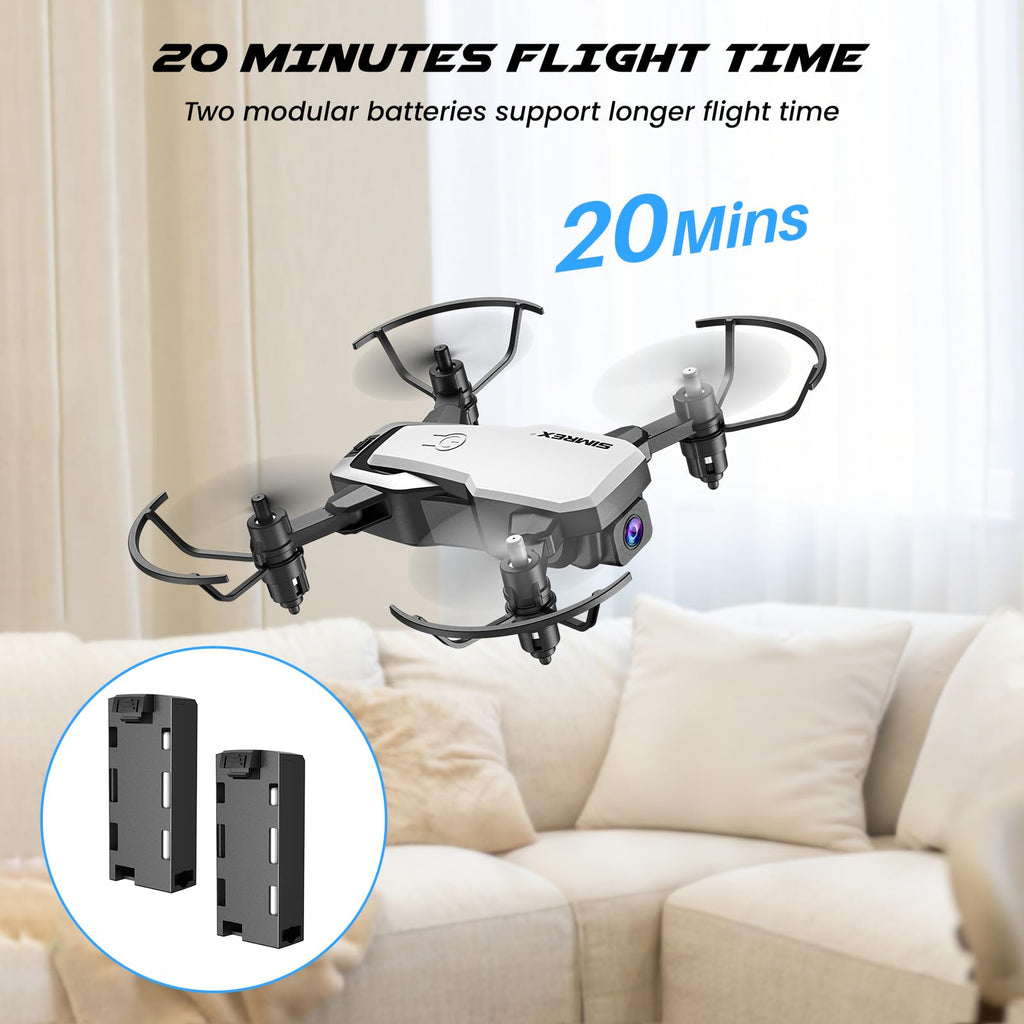 Mini Drone with 720P Camera, Foldable RC Quadcopter, White N873161