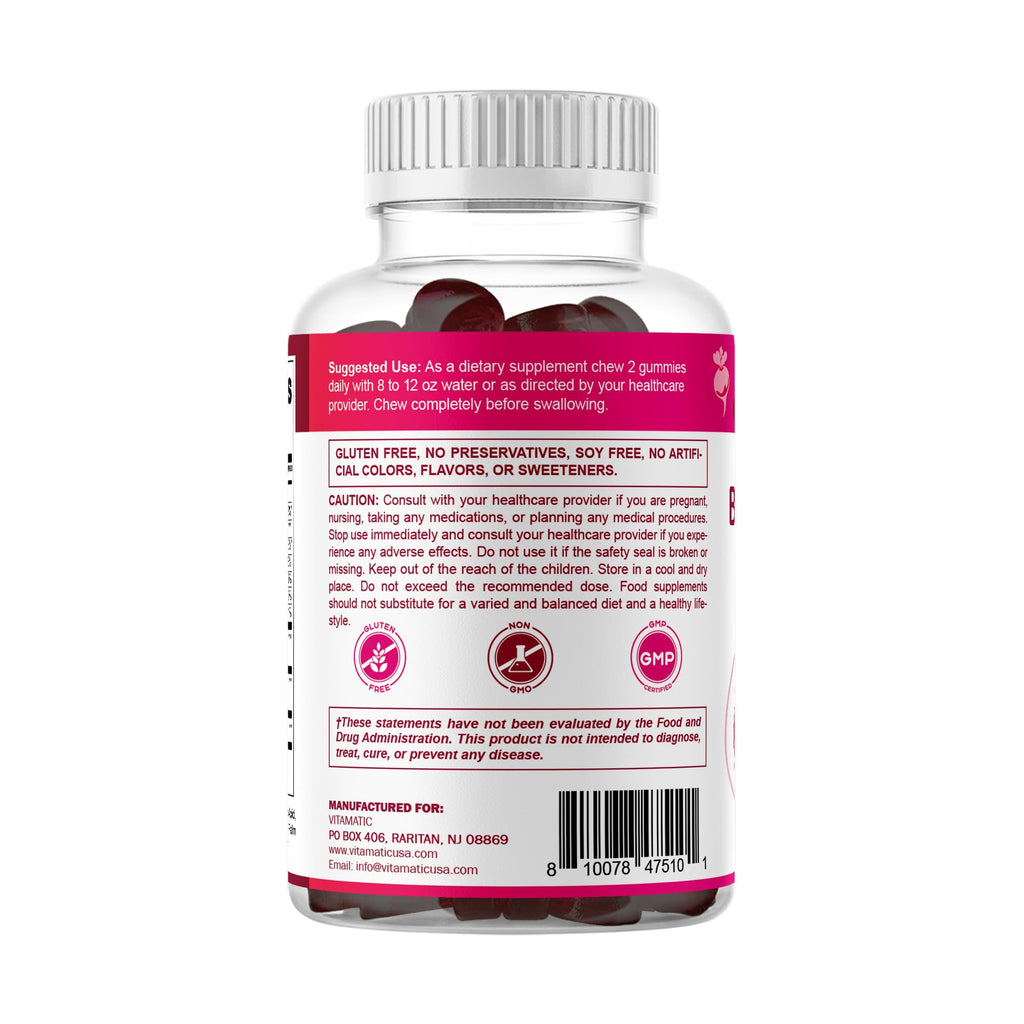 Beet Root Gummies with B6, B12, Grape Seed & Pomegranate 120 Count H667902