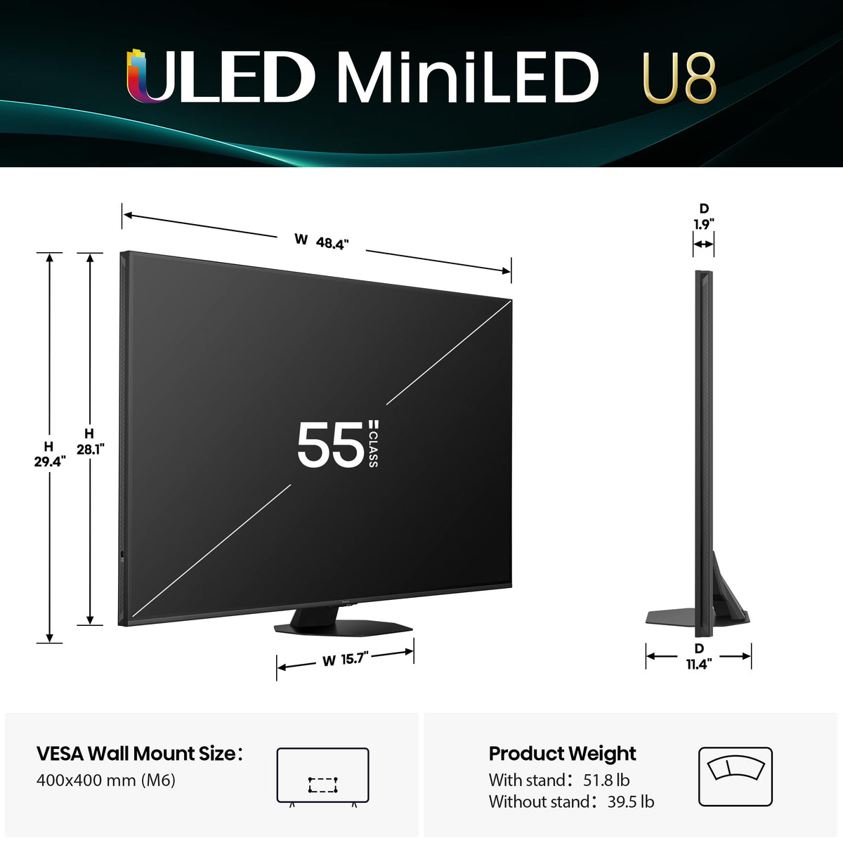 55" Mini-LED 4K UHD Smart Google TV B691