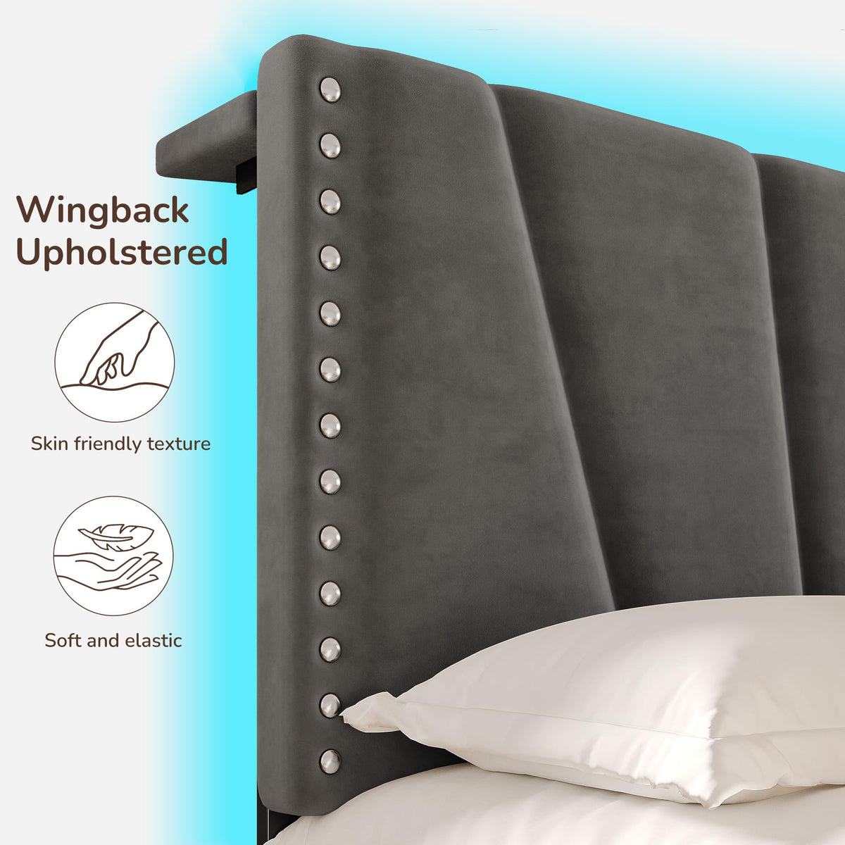 Twin Bed Frame with LED Lights & USB V426831