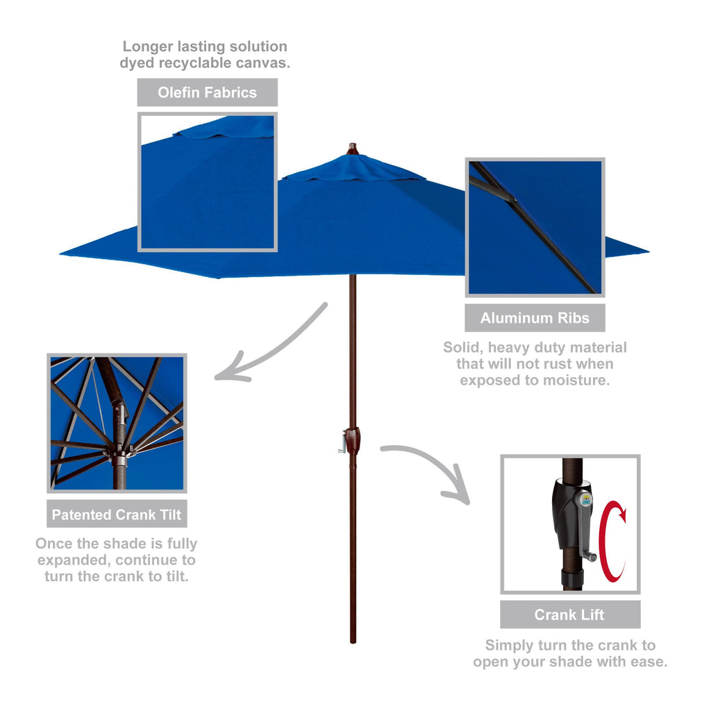 9' Round Aluminum Outdoor Patio Umbrella L489293