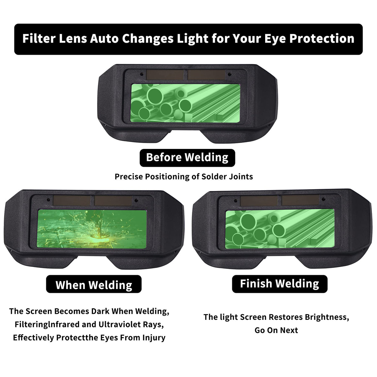 Auto-Darkening LCD Welding Glasses E417189