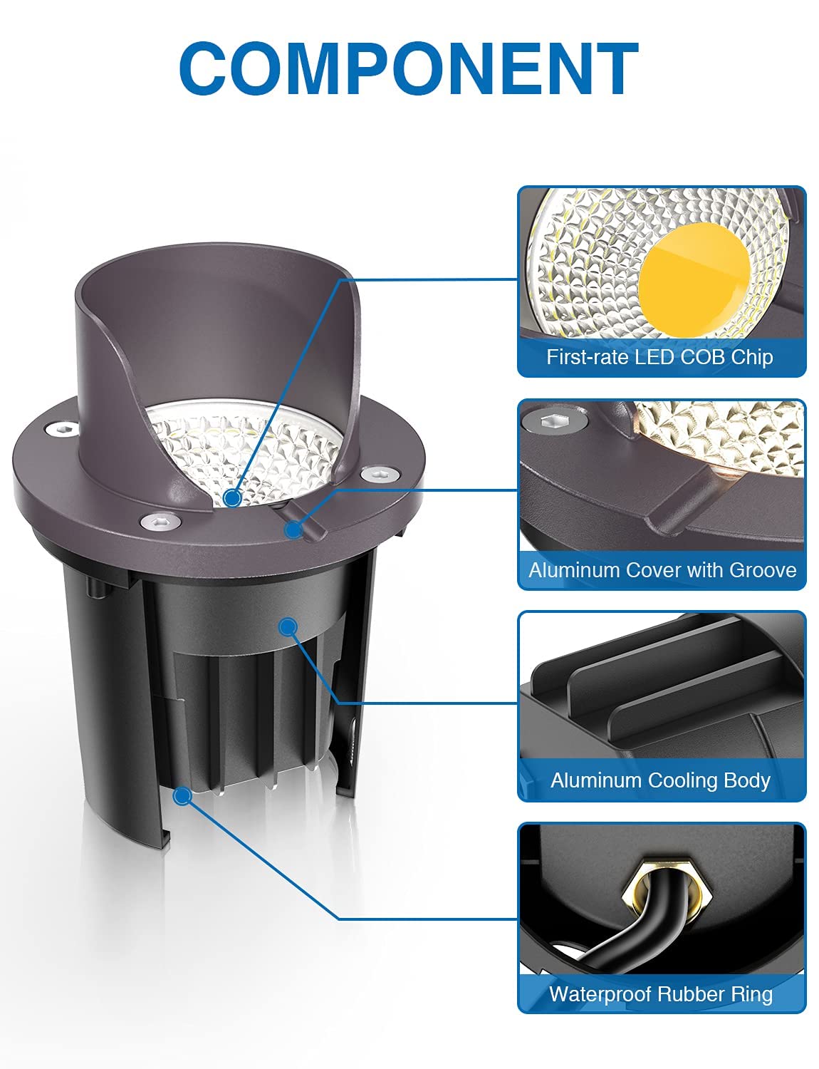 6 Pack Low Voltage LED Landscape Lights with Transformer X836
