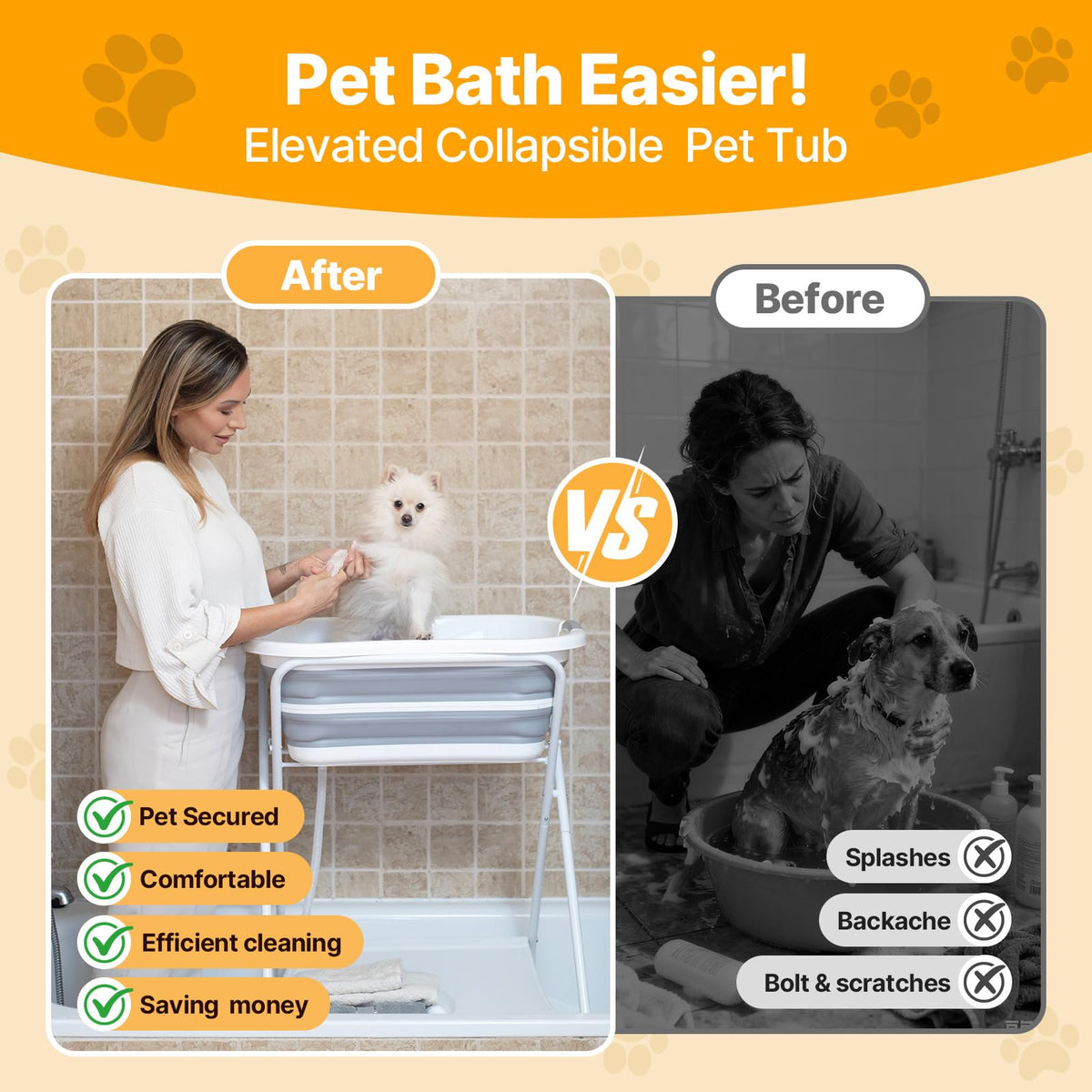 2 in 1 Collapsible Portable Dog Bath Tub Q36440