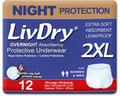 2XL Overnight Adult Diapers, 60”-80" Waist, 12 Pack W849564