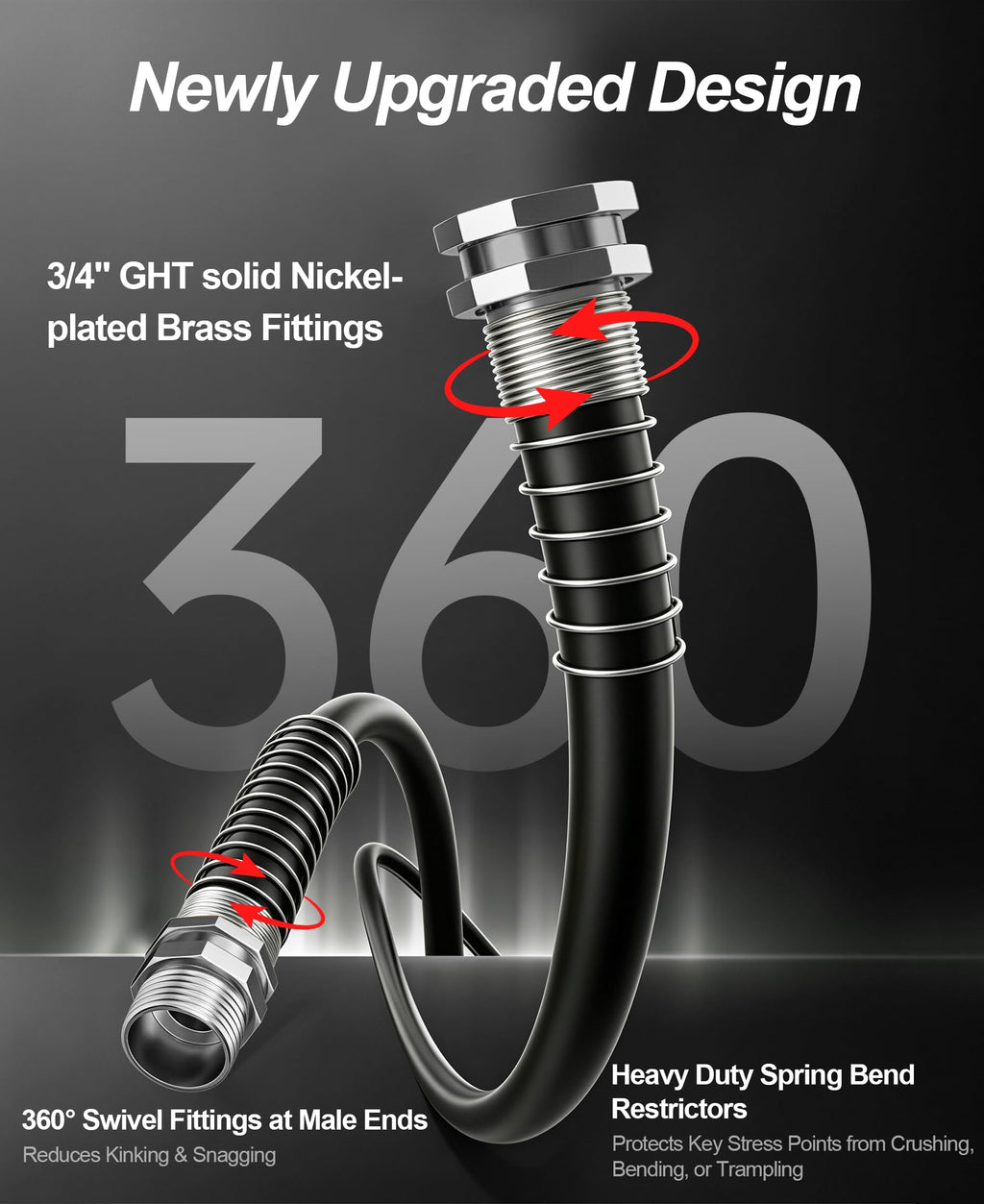 100FT x 3/4" Heavy Duty Rubber Garden Hose A8632