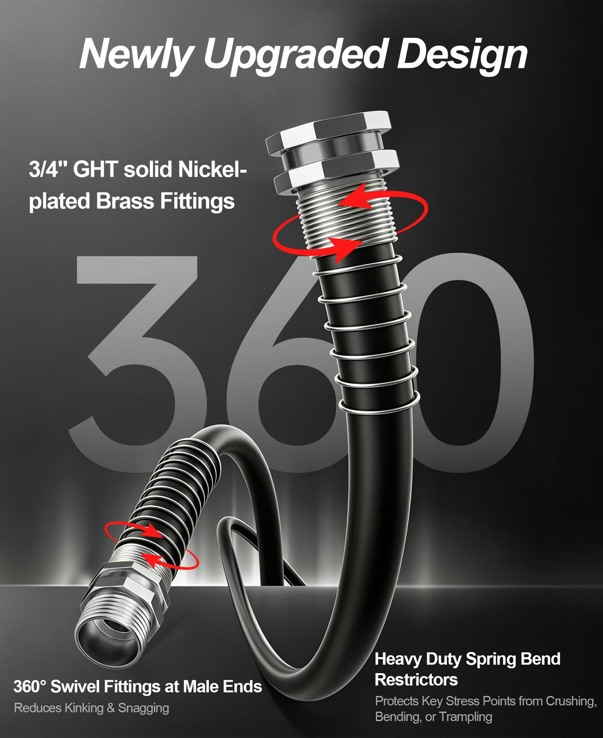 100FT x 3/4" Heavy Duty Rubber Garden Hose A8632