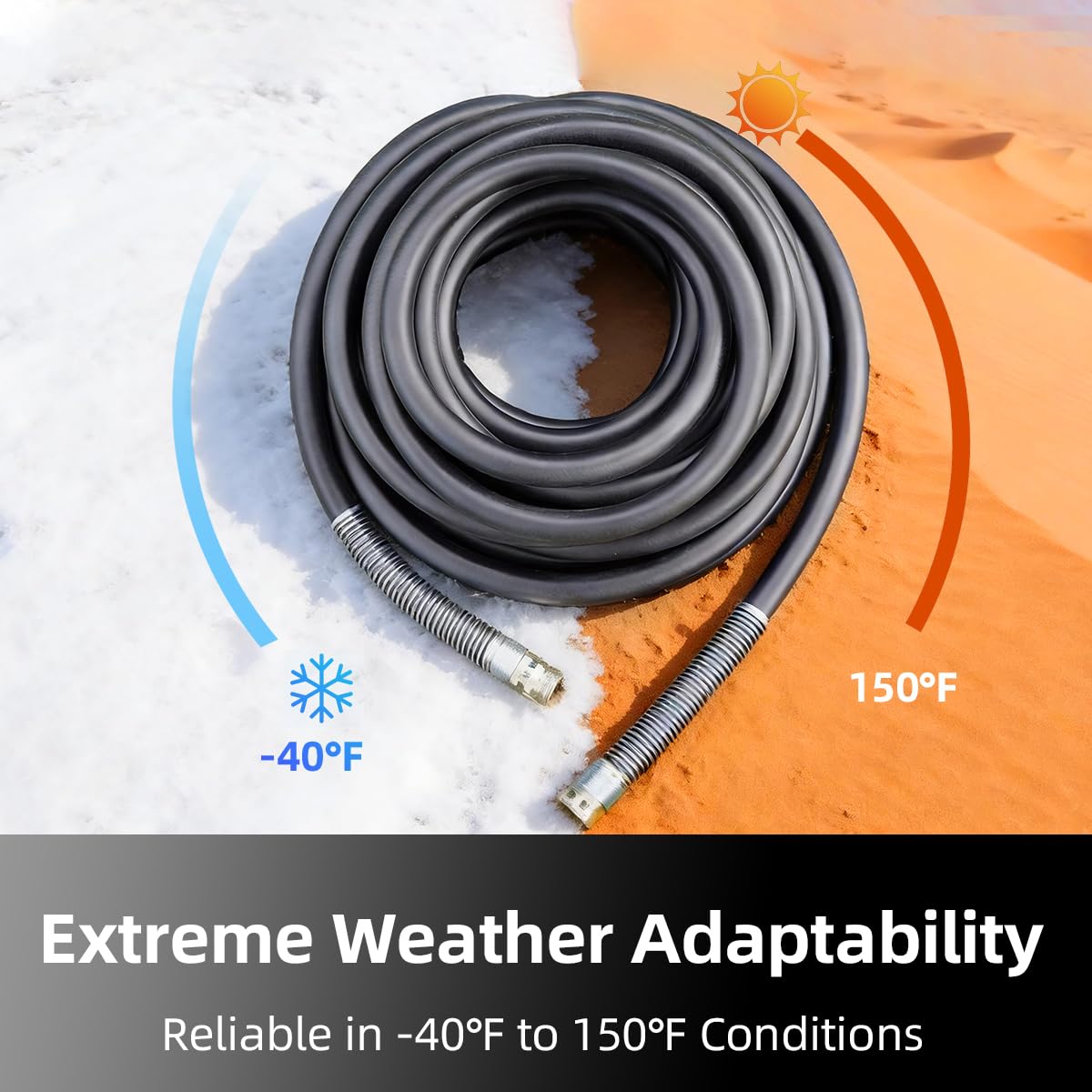 100FT x 3/4" Heavy Duty Rubber Garden Hose A8632