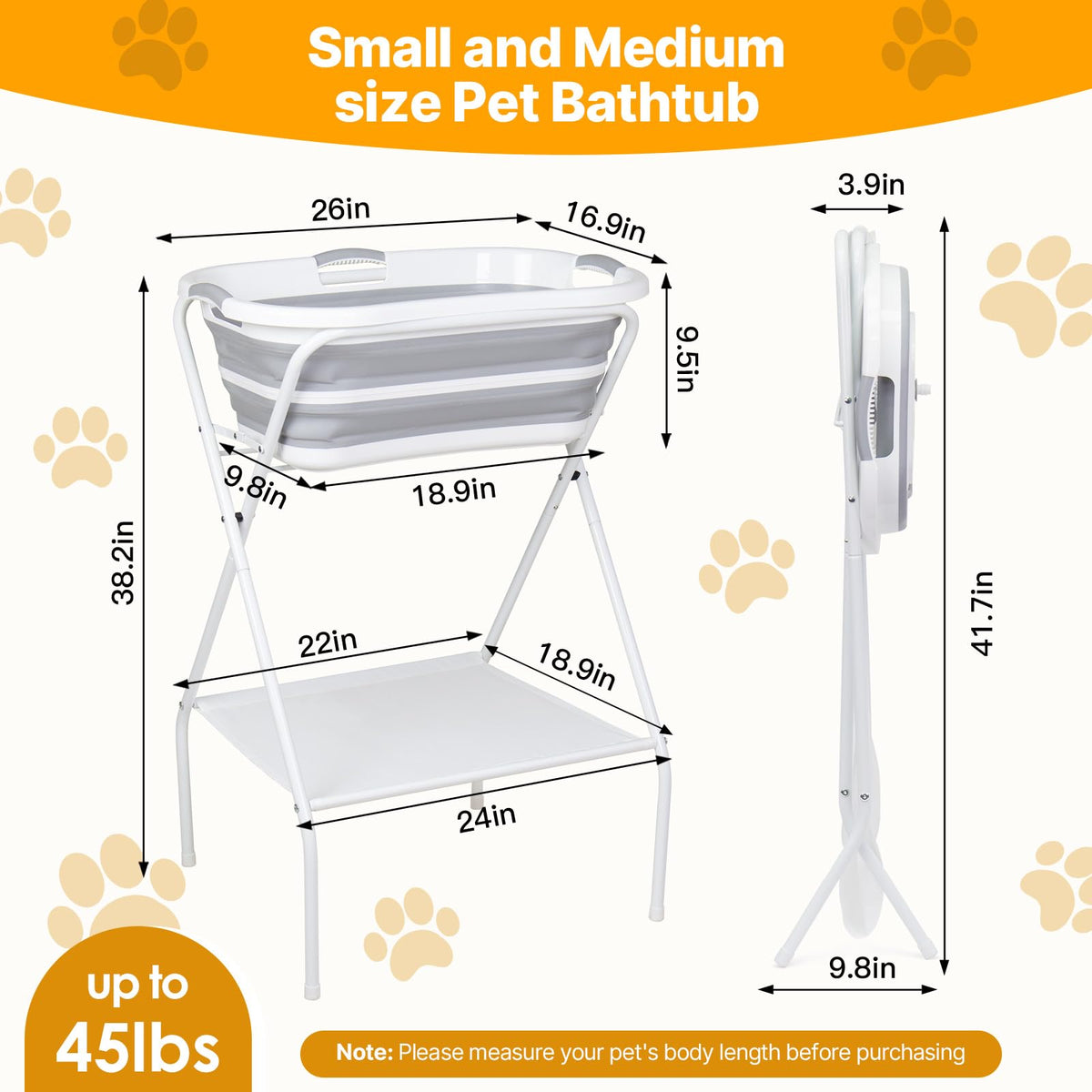 2 in 1 Collapsible Portable Dog Bath Tub Q36440