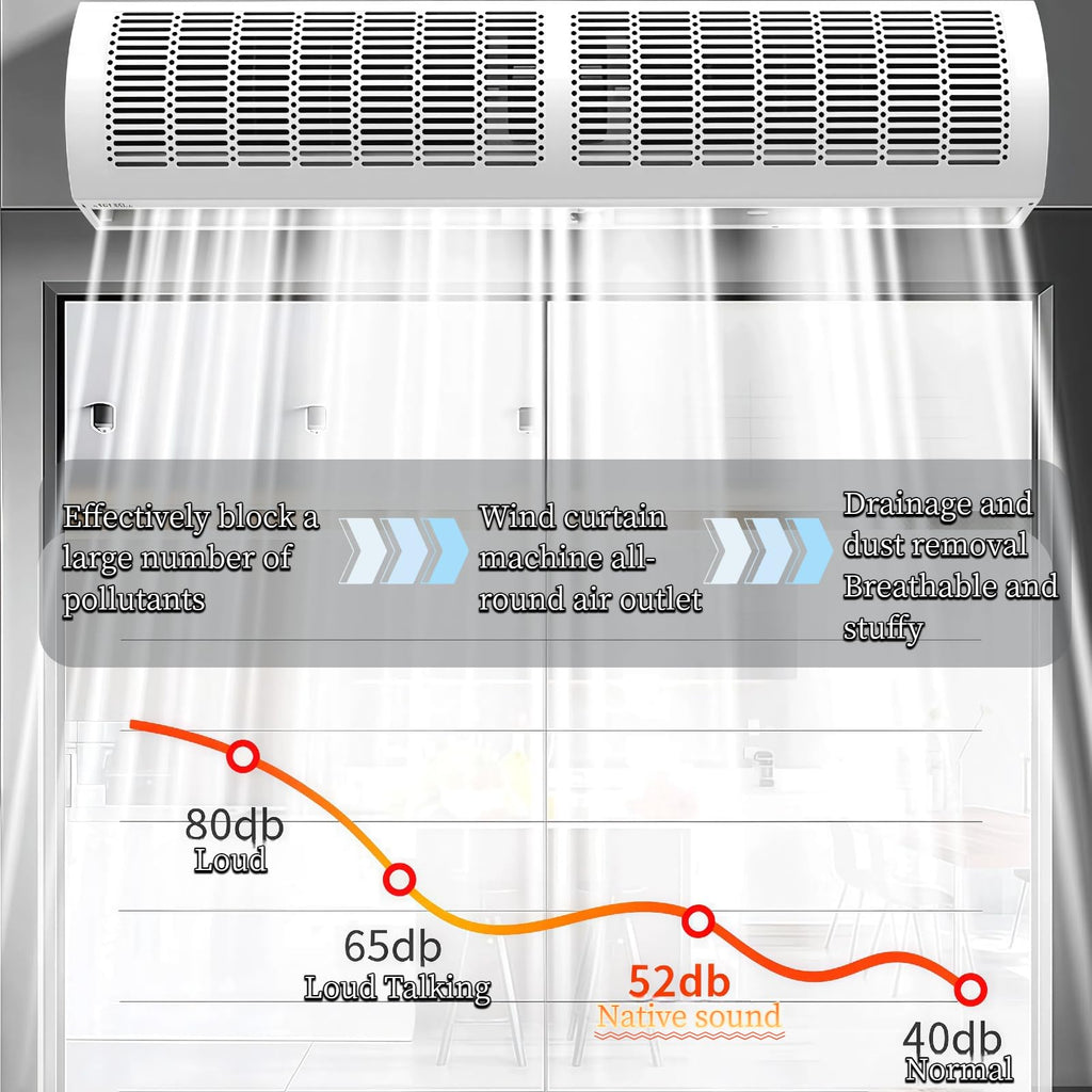 Commercial Indoor Air Curtain Fan, Black, 100CM F7007