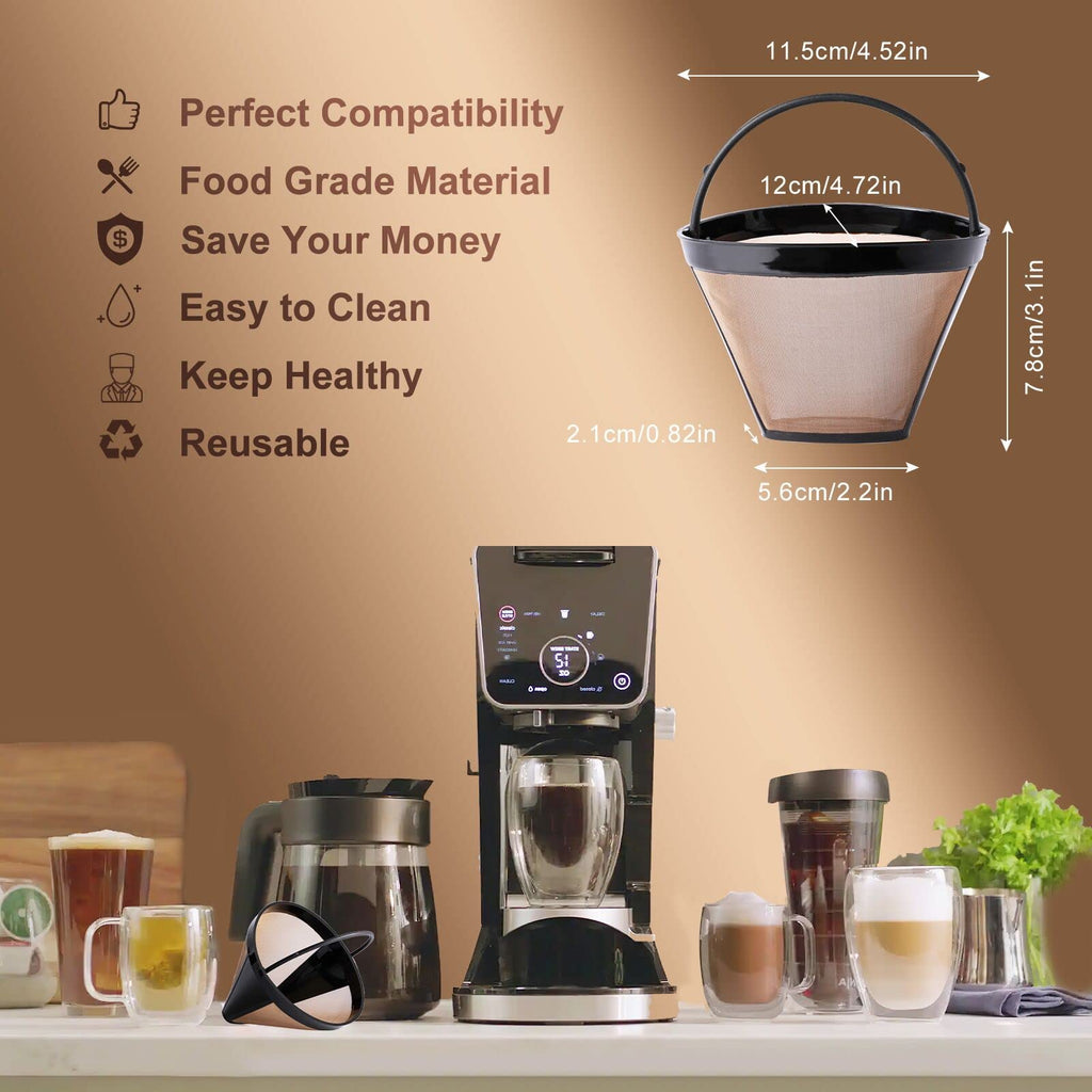 Reusable Cone Coffee Filters #4, 2-Pack 8-12 Cup W776