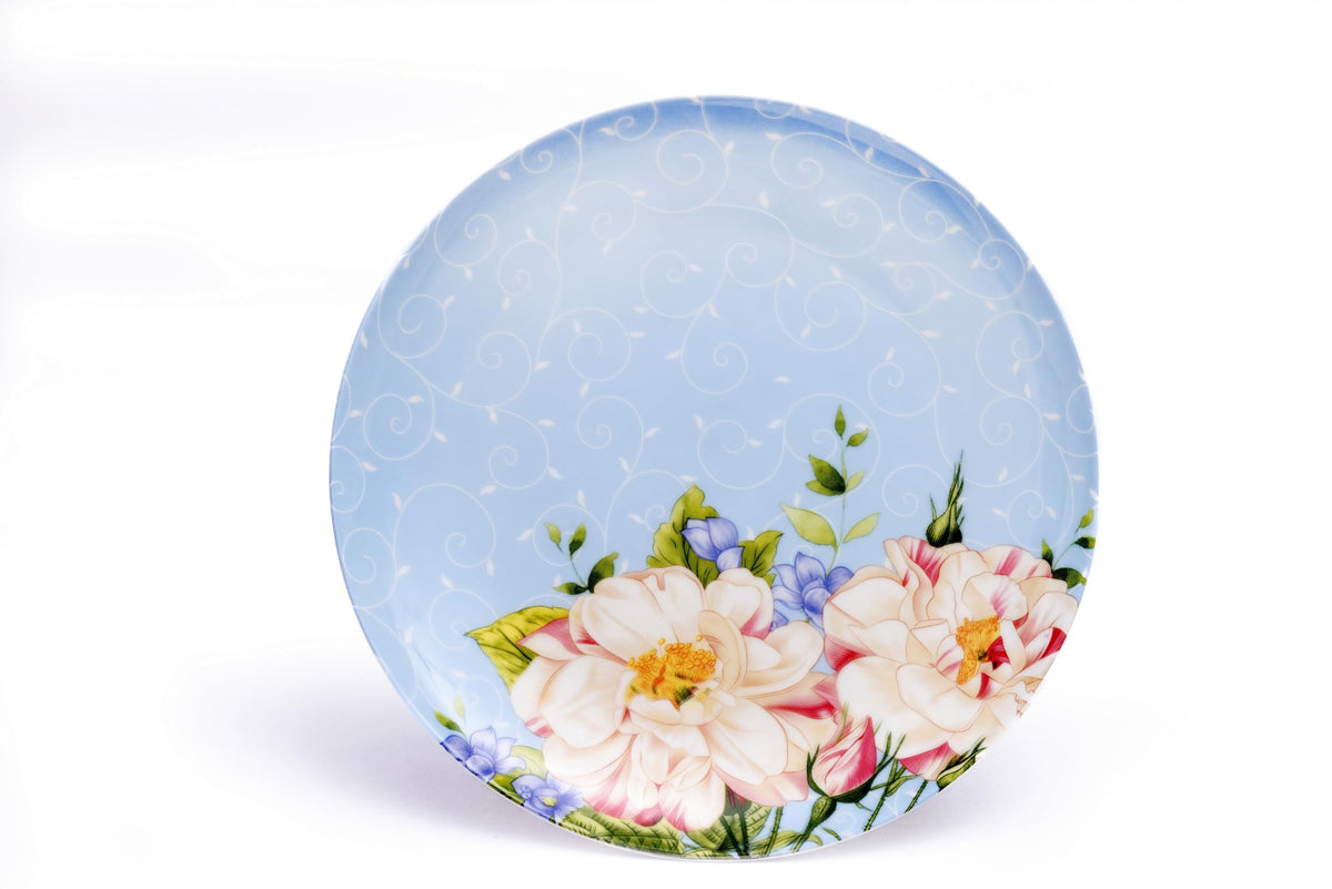 Blue Ceramic Porcelain 12 Pc Plates and Mugs Set B76285