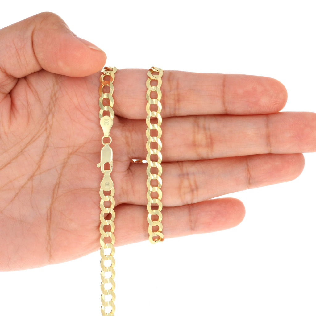10K Yellow Gold Cuban Curb Link Chain Necklace R4991