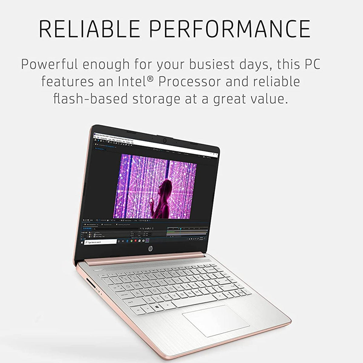 14'' HD Laptop Intel Celeron 4GB 64GB eMMC Pink Gold W18511