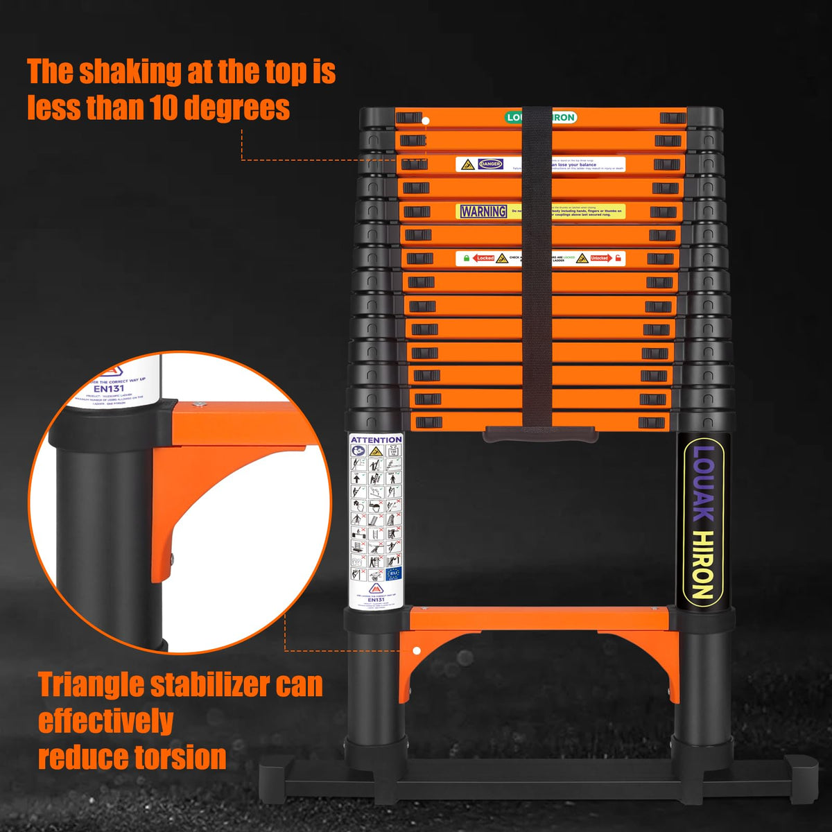 12.5ft Extendable Non-Slip Ladder U1609