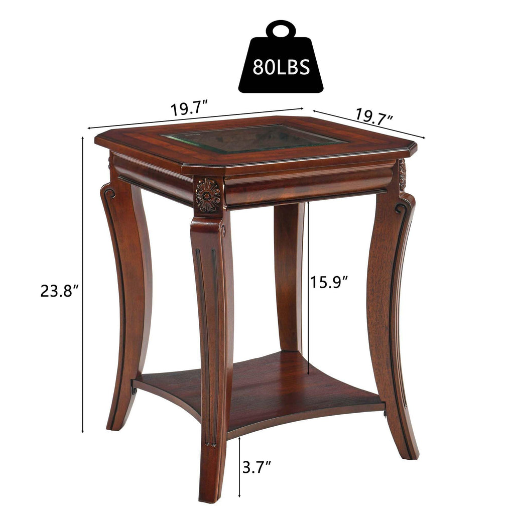 Set of 2 Solid Wood End Table D460