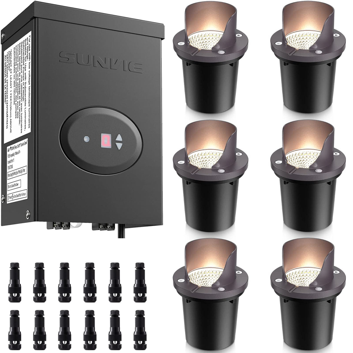6 Pack Low Voltage LED Landscape Lights with Transformer X836