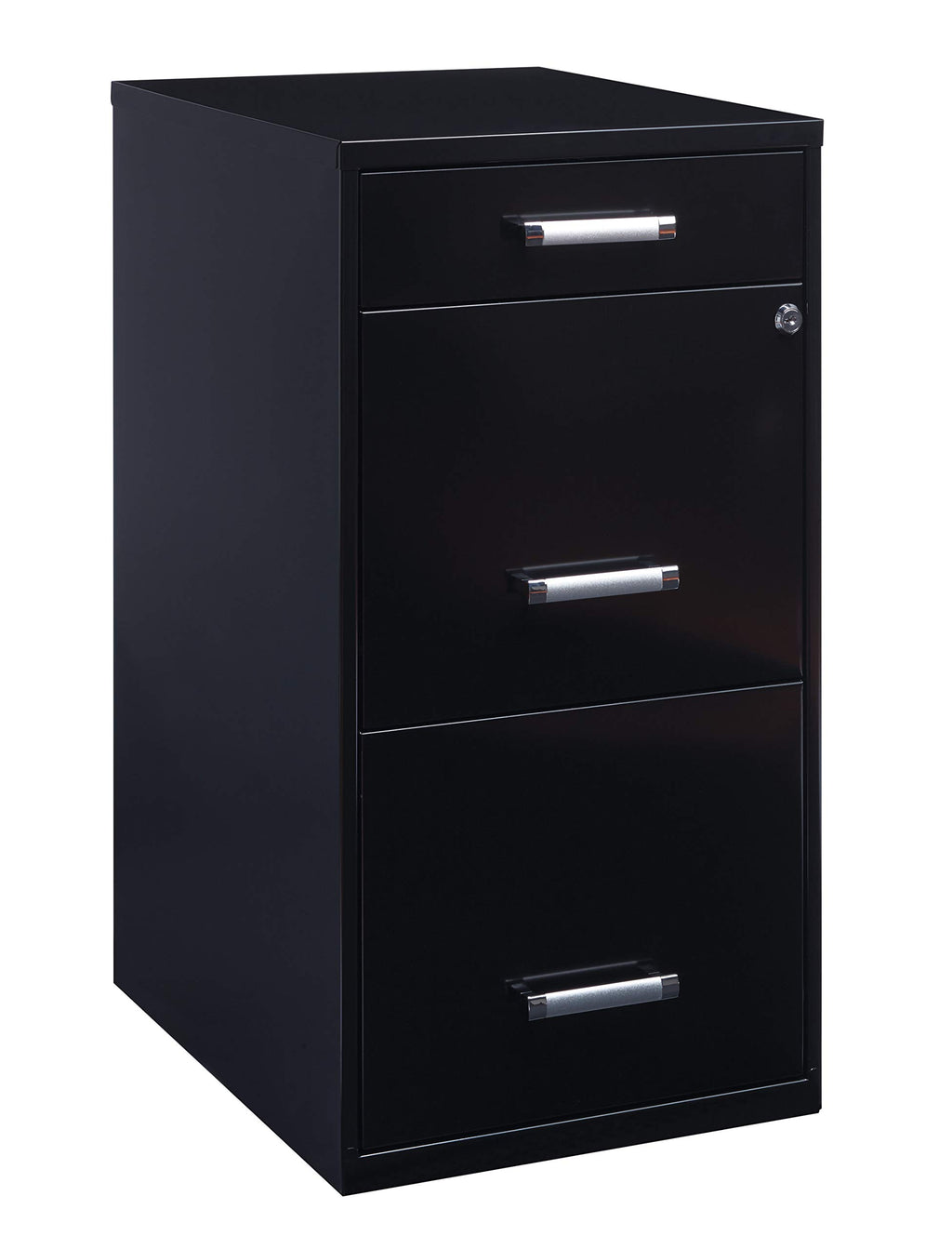 3 Drawer Metal File Cabinet with Pencil Drawer, Black B4702