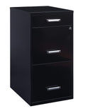 3 Drawer Metal File Cabinet with Pencil Drawer, Black B4702