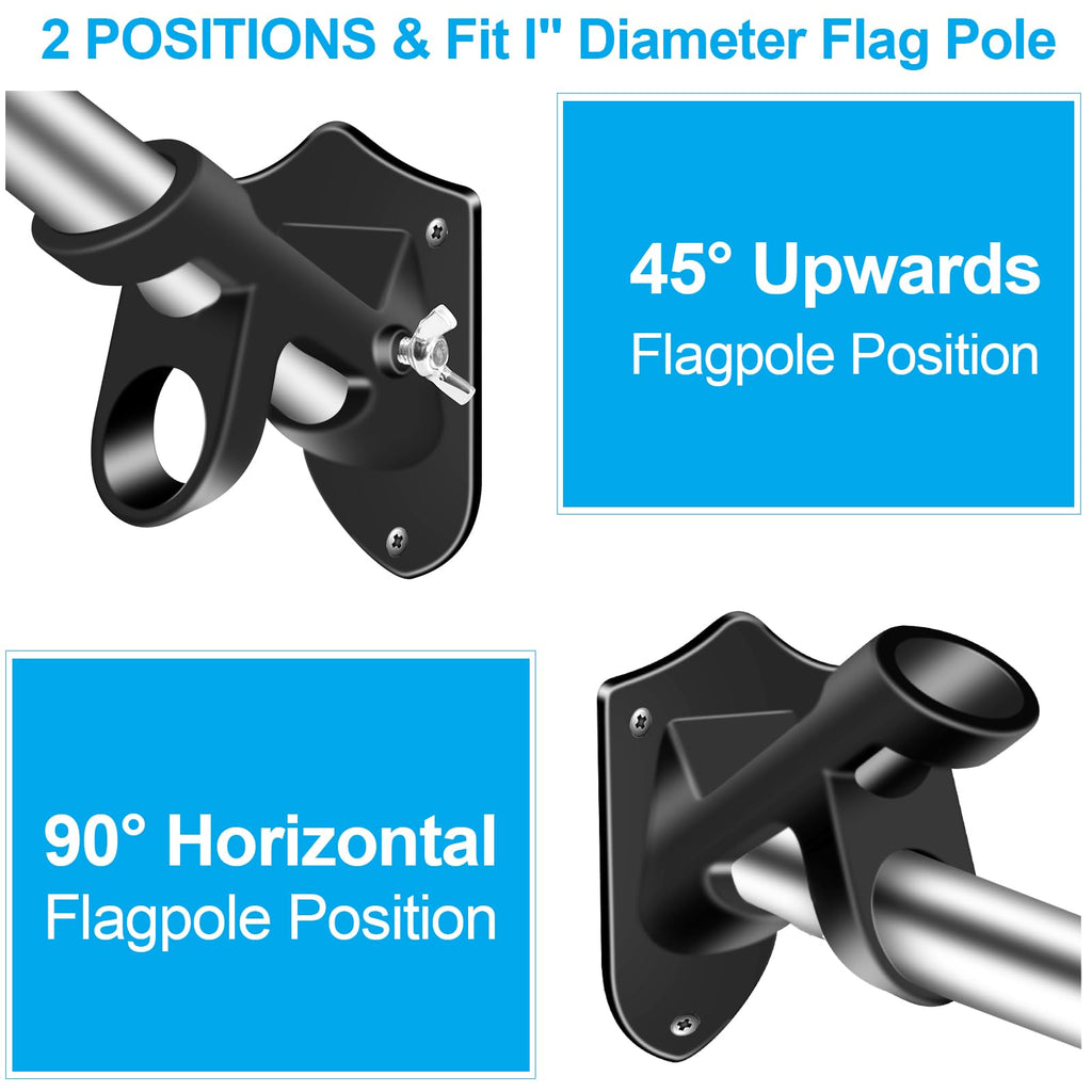 Black 5 FT Stainless Steel Wall Mount Flag Pole Kit V271