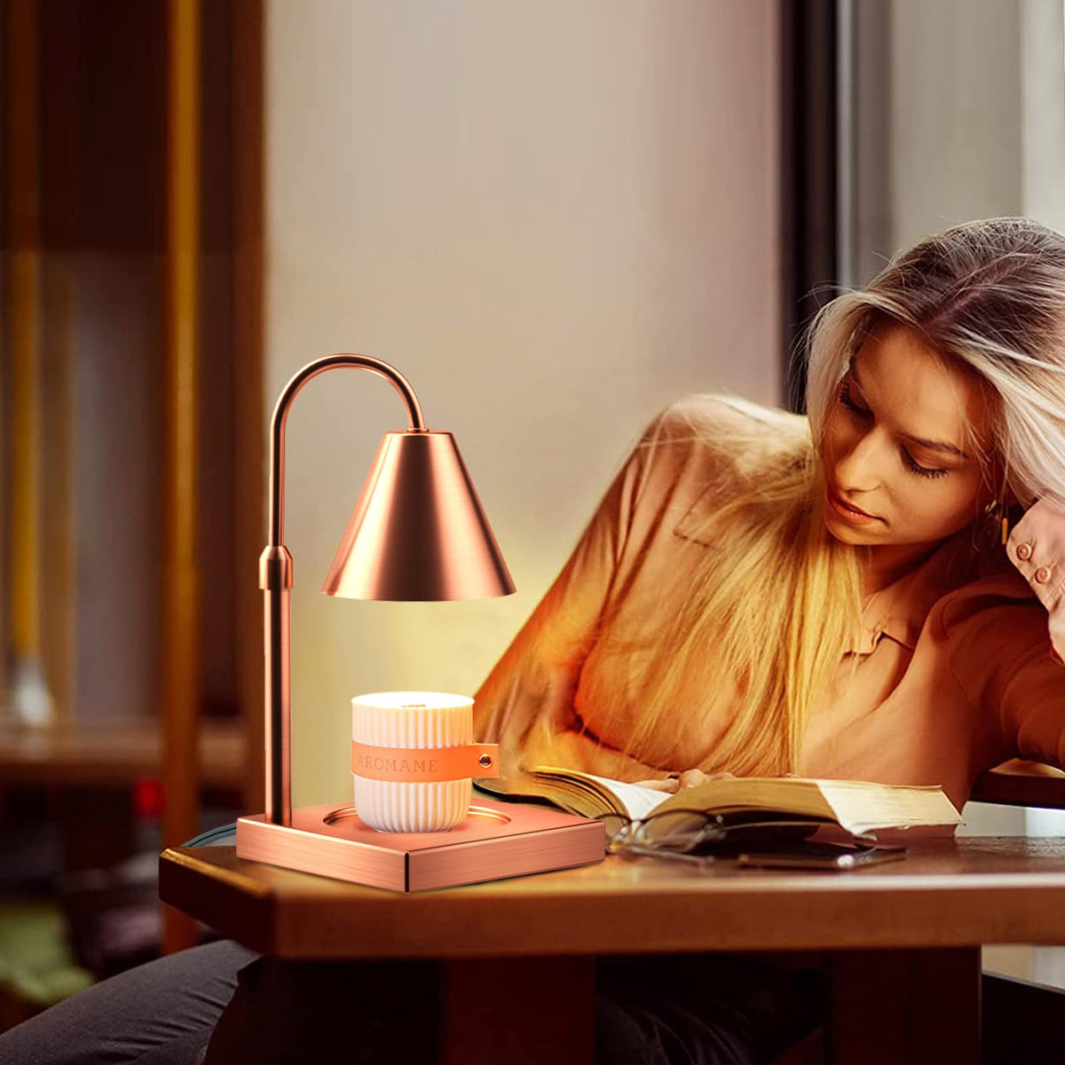 Adjustable Height Dimmable Candle Warmer Lamp F5872
