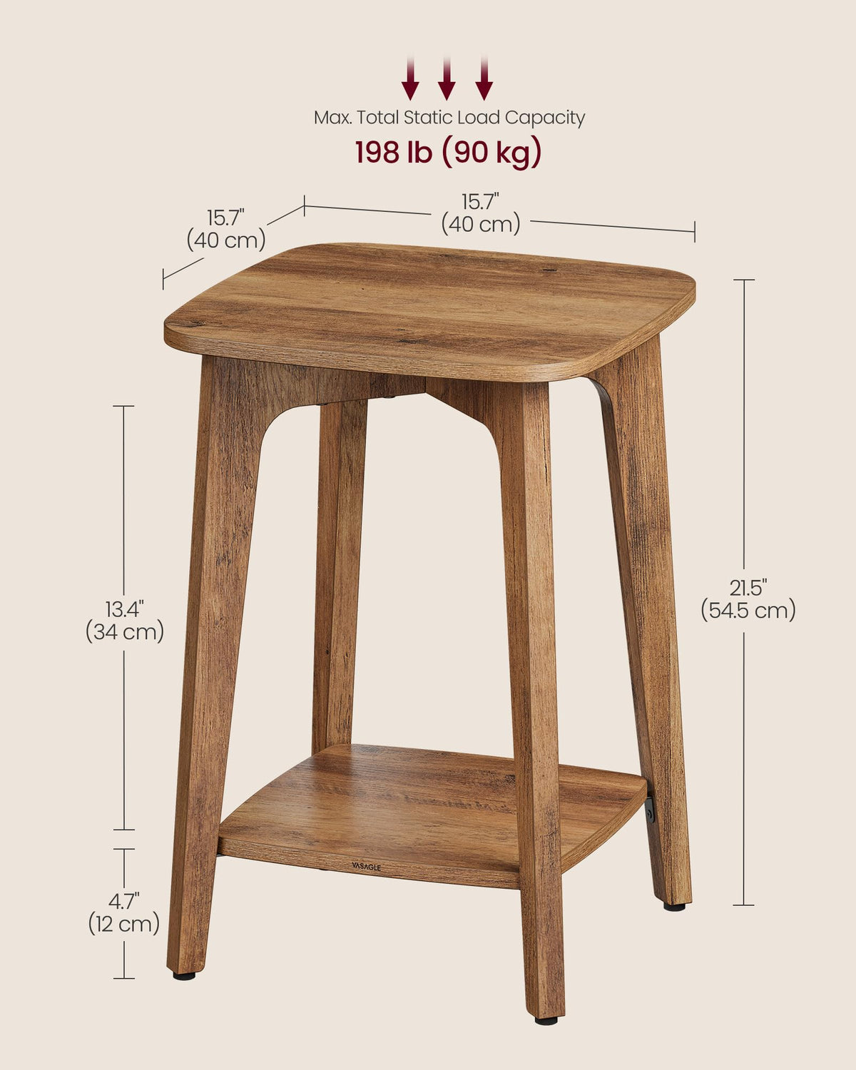 2-Tier Small Square Side Table Set of 2 Q91583