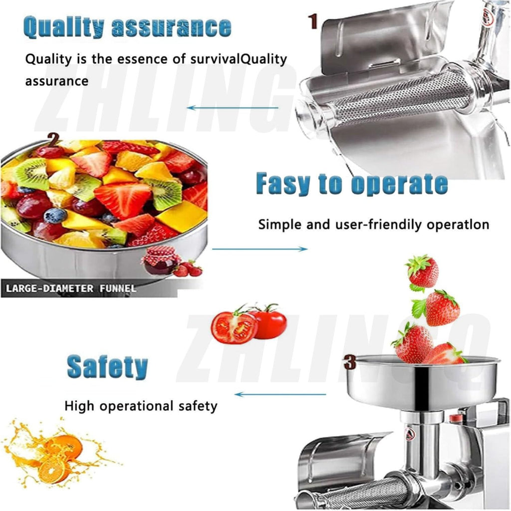 450W Electric Tomato Strainer with Funnel and Trough Y919764