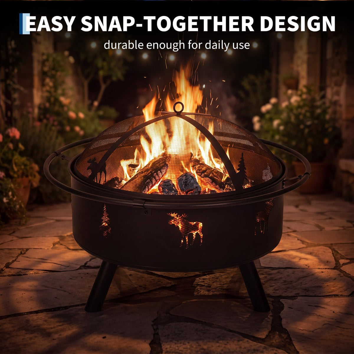 32" Round Wood Burning Fire Pit U61224