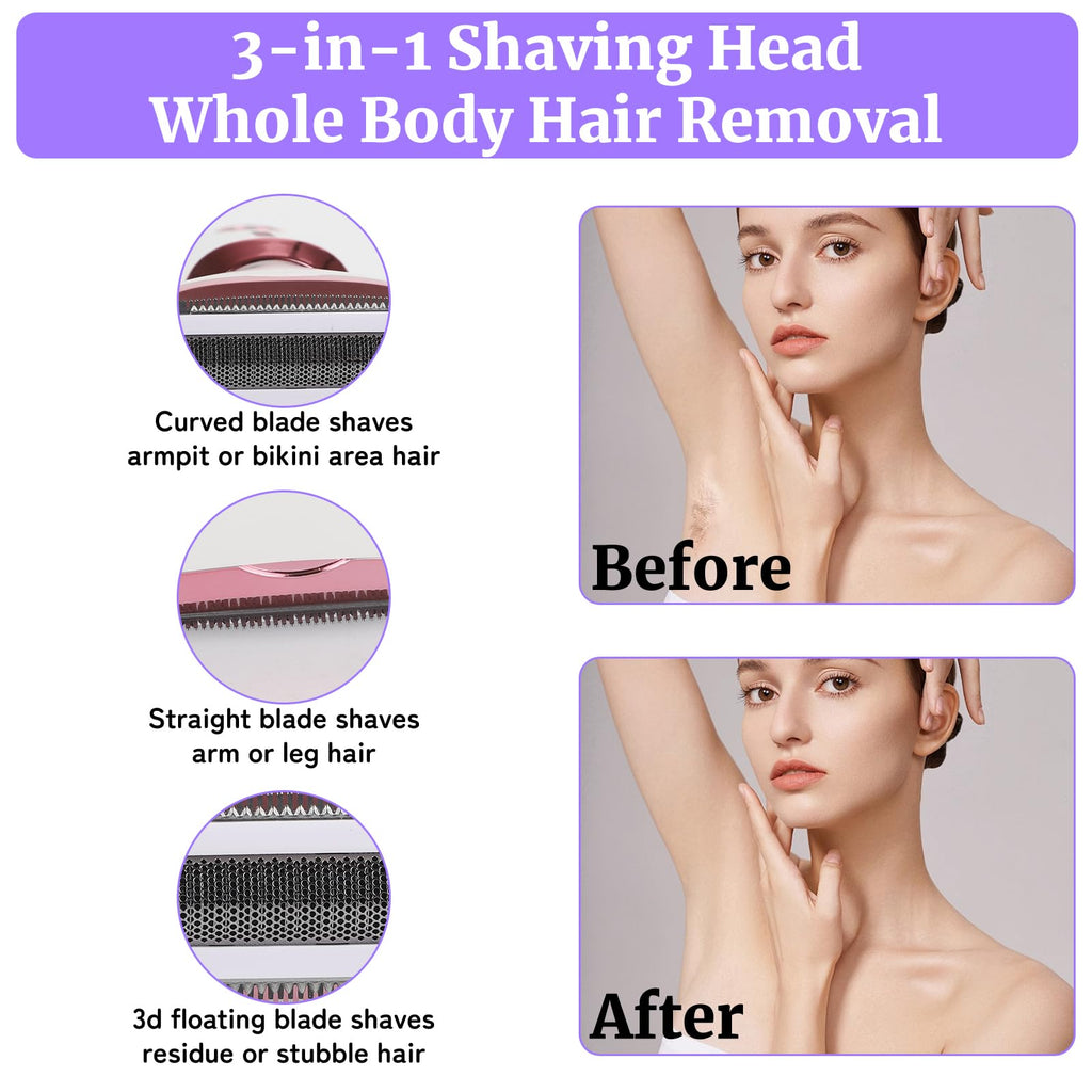 Pink White Rechargeable 4 in 1 Wet & Dry Electric Razor W950