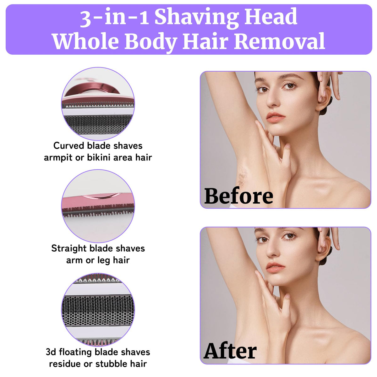 Pink White Rechargeable 4 in 1 Wet & Dry Electric Razor W950
