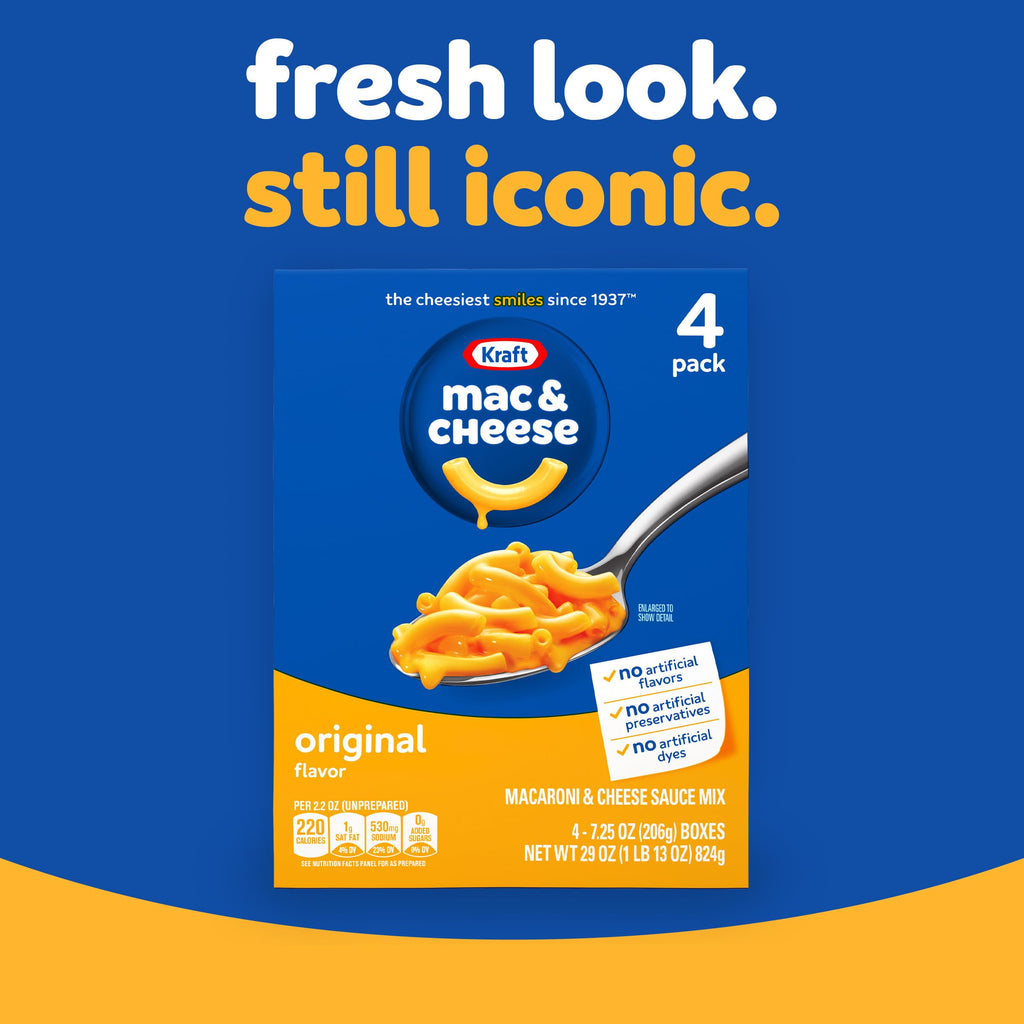 Kraft Mac and Cheese, 4 Boxes, Original Flavor, 7.25 oz A662