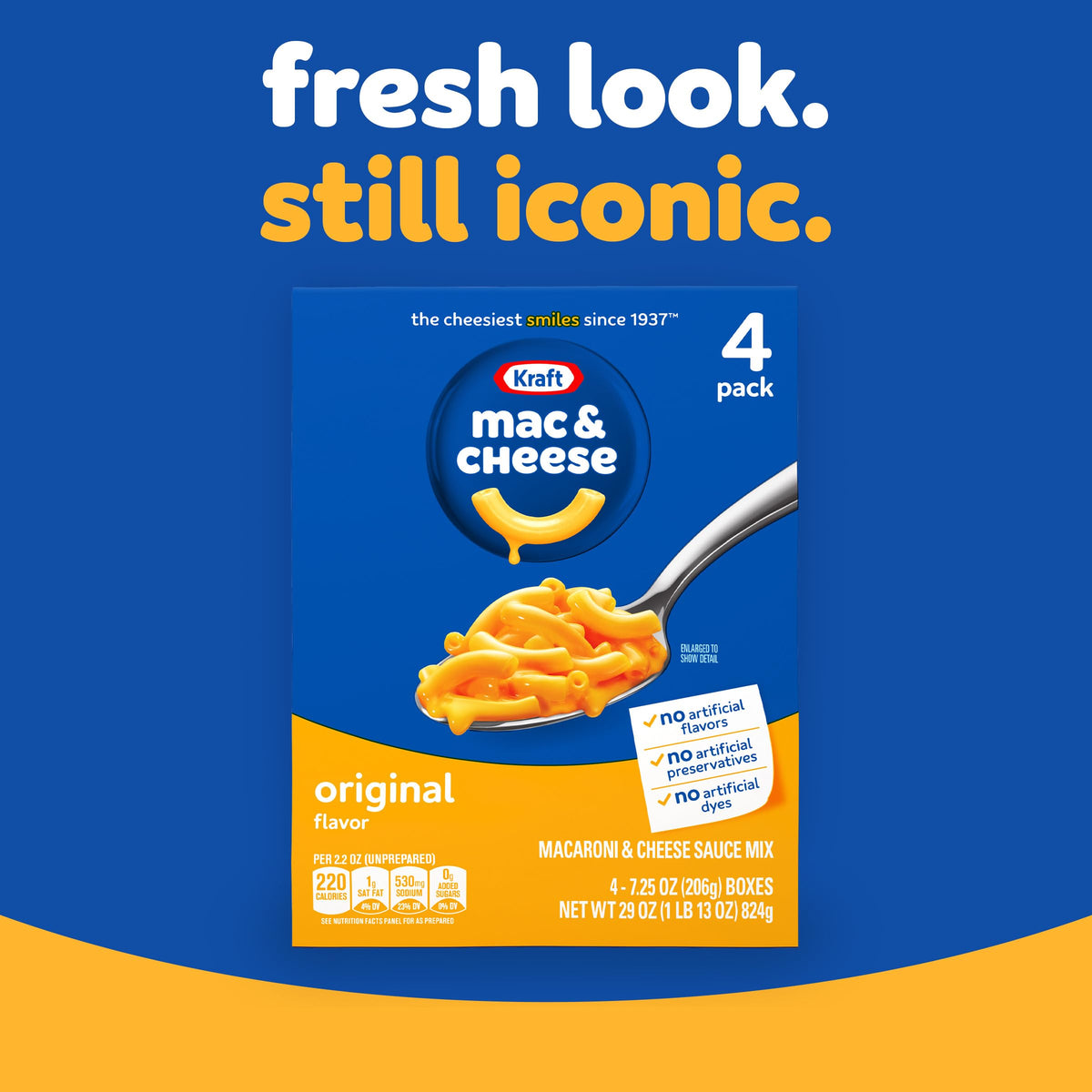 Kraft Mac and Cheese, 4 Boxes, Original Flavor, 7.25 oz A662