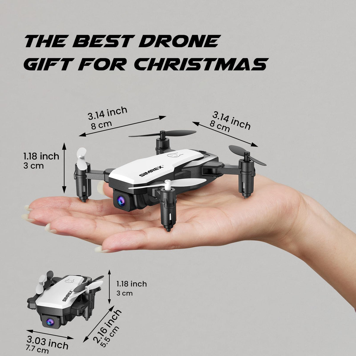 Mini Drone with 720P Camera, Foldable RC Quadcopter, White N873161