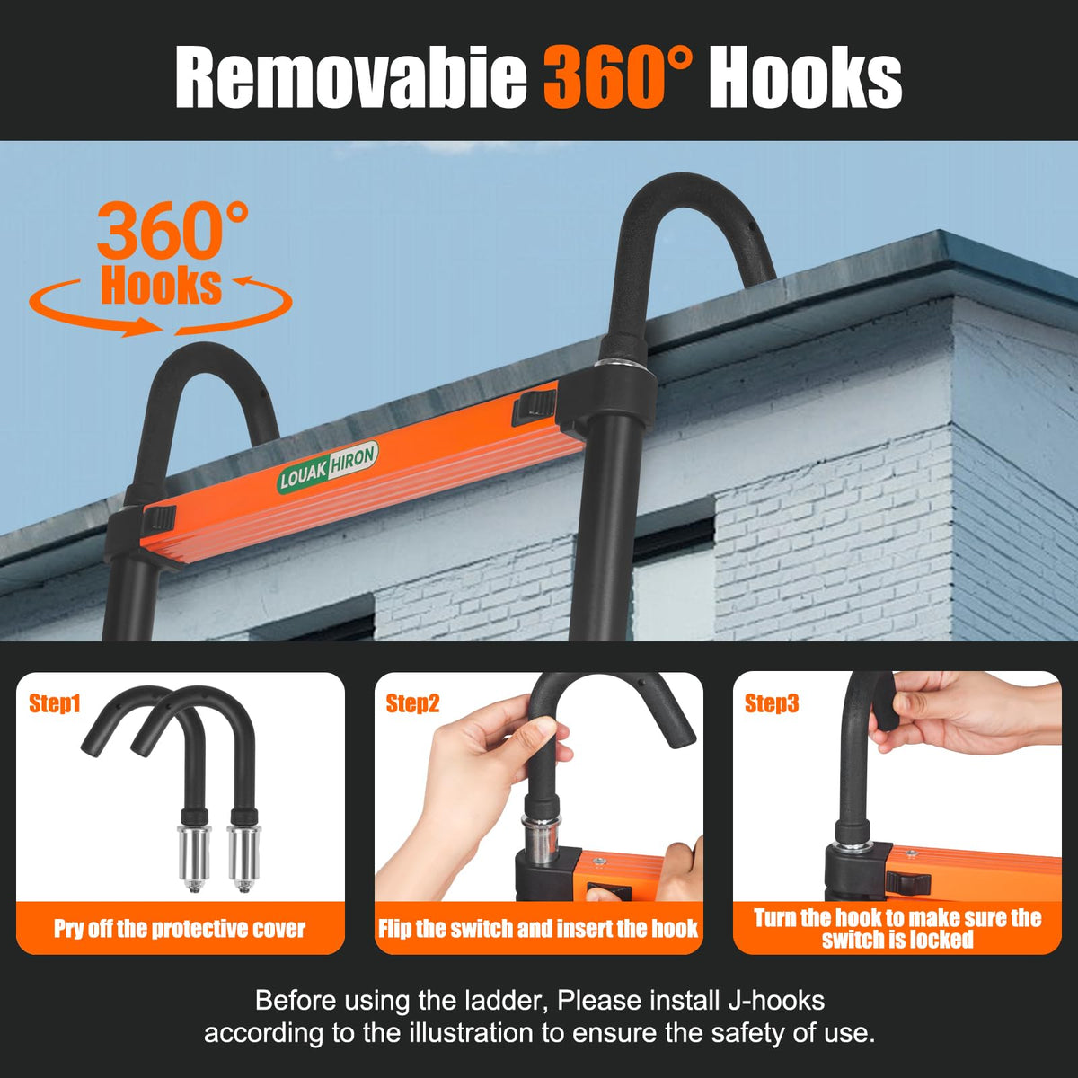 12.5ft Extendable Non-Slip Ladder U1609