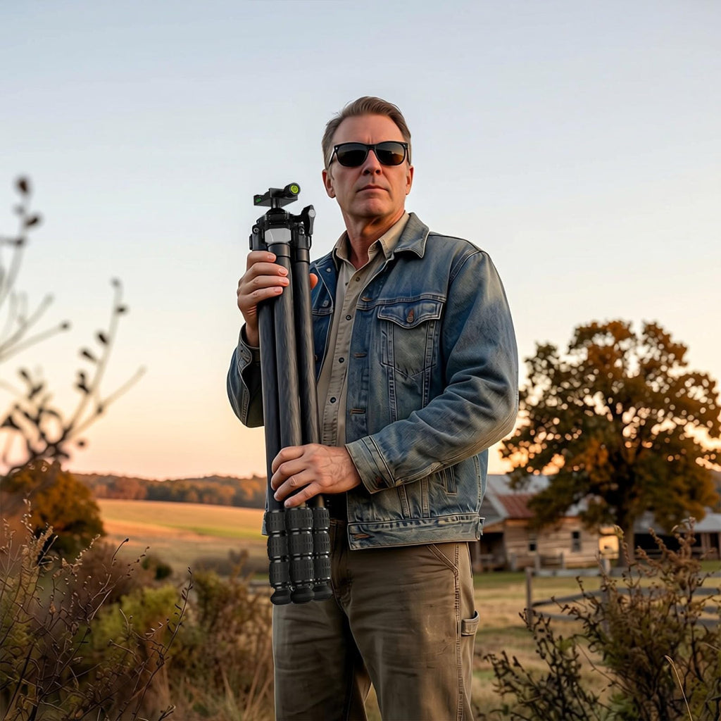 Carbon Fiber Hunting Tripod with Bubble Level and Ball Head C571628
