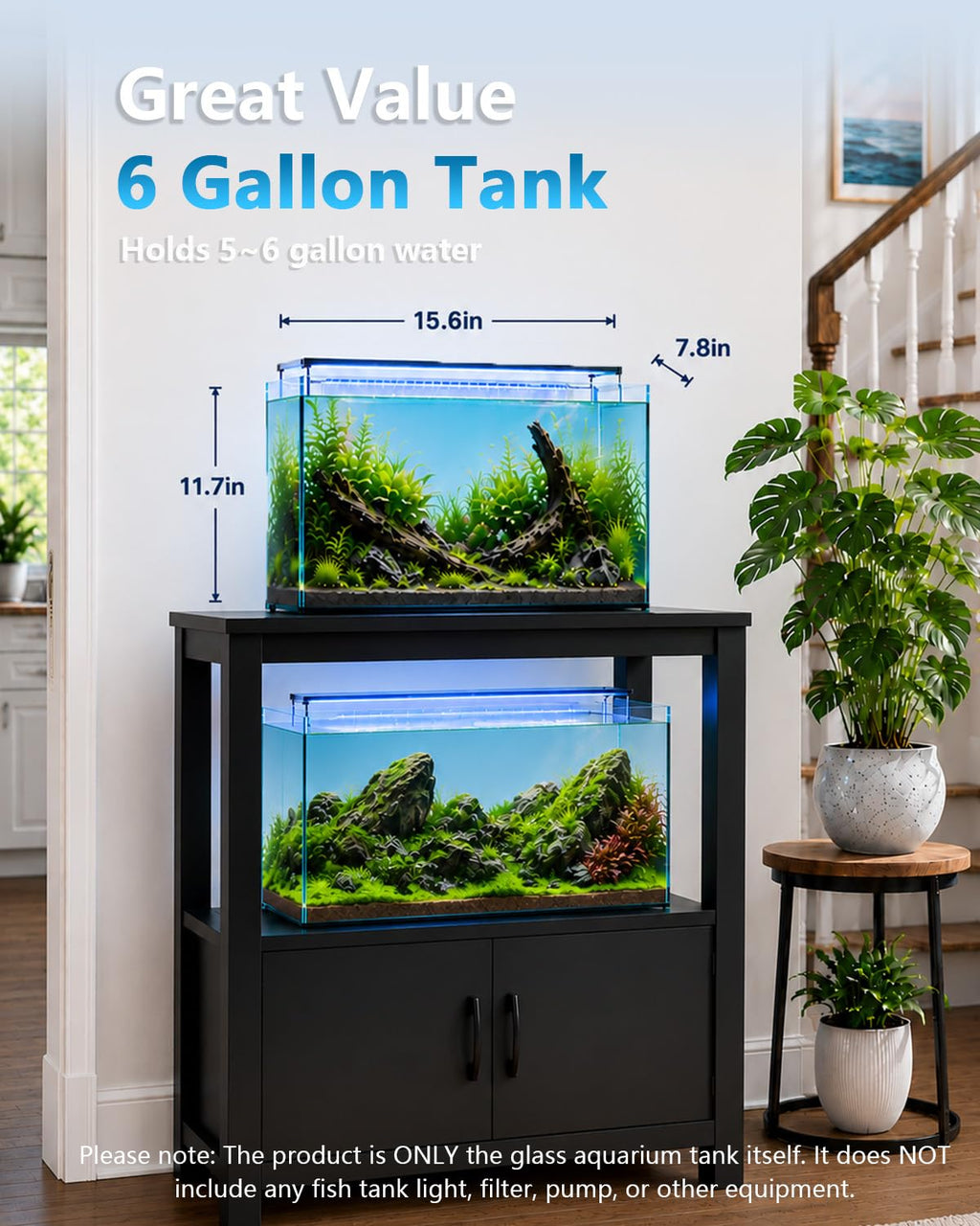 6 Gallon Glass Fish Tank Aquarium B178