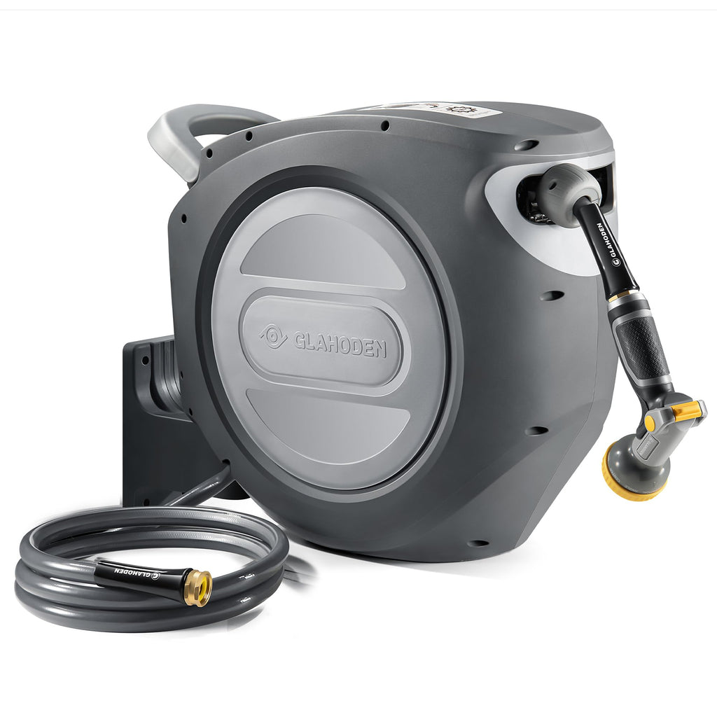 Retractable Garden Hose Reel 1/2 in x 100 ft Heavy Duty Wall Mount Q567